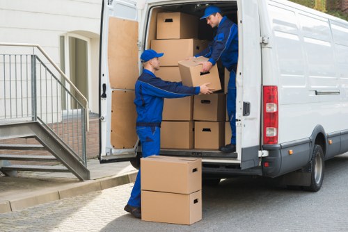 Moving boxes and packing supplies prepared for a Teddington relocation