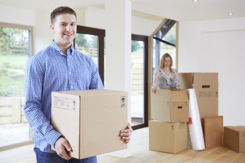 Local removals team handling a move near Teddington residential properties
