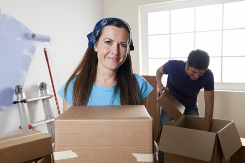 Professional moving service handling household items